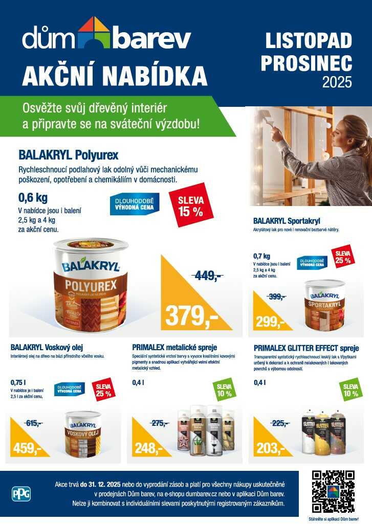 Aktuální akční nabídka Dům barev – listopad prosinec 2025