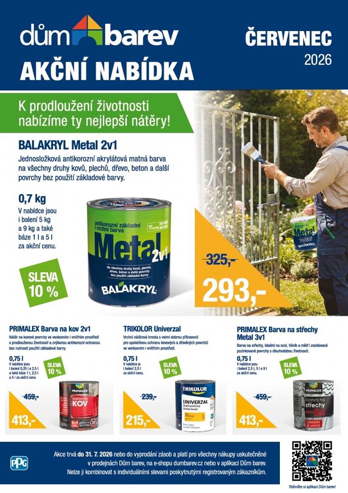 Dům barev – akční nabídka červenec